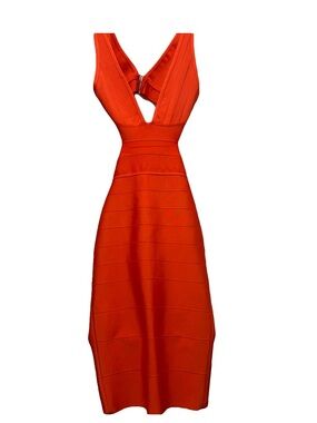 Hervé Léger x Forever 21 Orange Bandage Midi Dress – Cutout Back – NWT